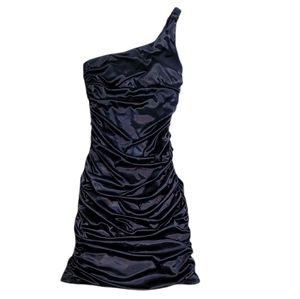 Windsor One Shoulder Black Dress with Ruching
